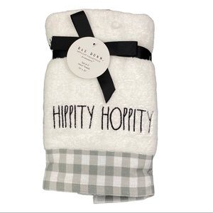 Rae Dunn Easter Gingham HIPPITY HOPPITY Hand Towel